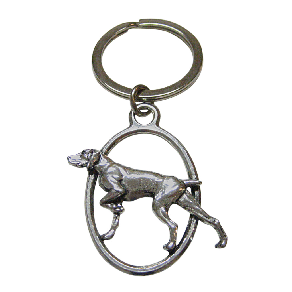 Pointer Dog Oval Key Chain
